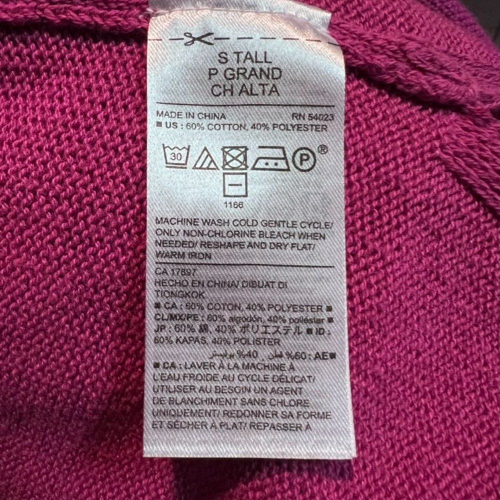 Old Navy Fuschia Flat Knit Sweater-Size Small TALL - Picture 6 of 6